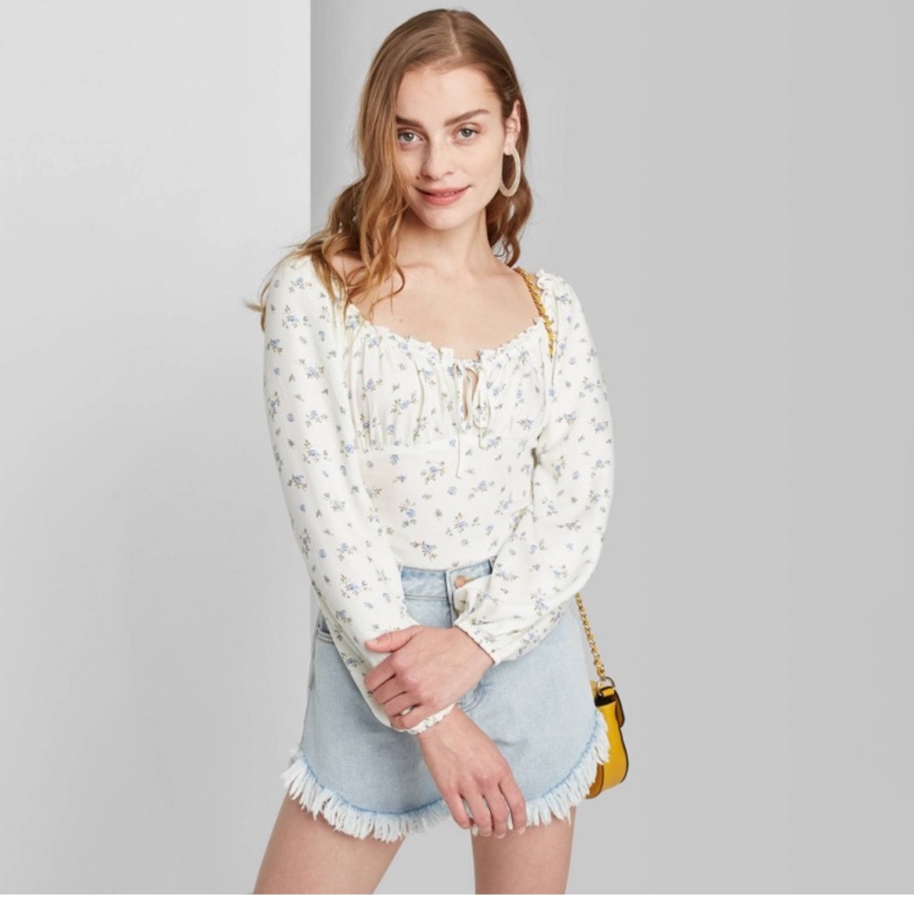 Wild Fable square neck peasant top